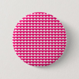 Pink Cute Hearts Pattern Button