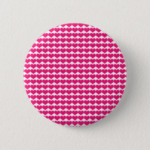 Pink Cute Hearts Pattern Button