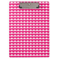 Pink Cute Hearts Pattern Clipboard