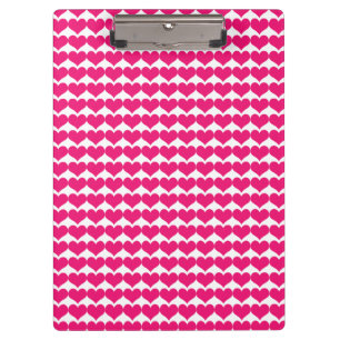 Pink Cute Hearts Pattern Clipboard