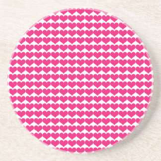 Pink Cute Hearts Pattern Coaster