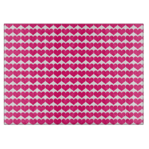 Pink Cute Hearts Pattern Cutting Board
