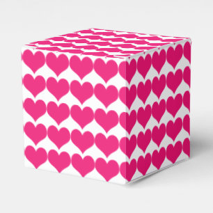 Pink Cute Hearts Pattern Favour Boxes