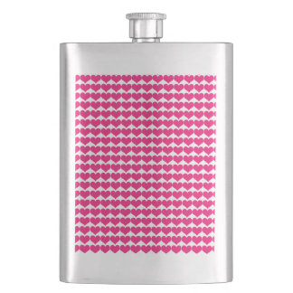 Pink Cute Hearts Pattern Flask