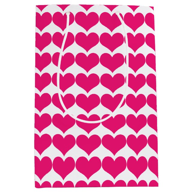 Pink Cute Hearts Pattern Gift Bag (Front)