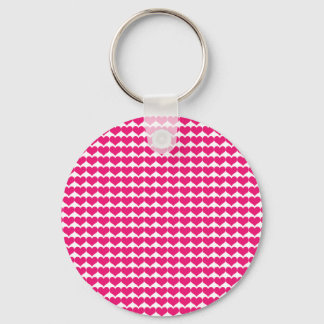 Pink Cute Hearts Pattern Keychain