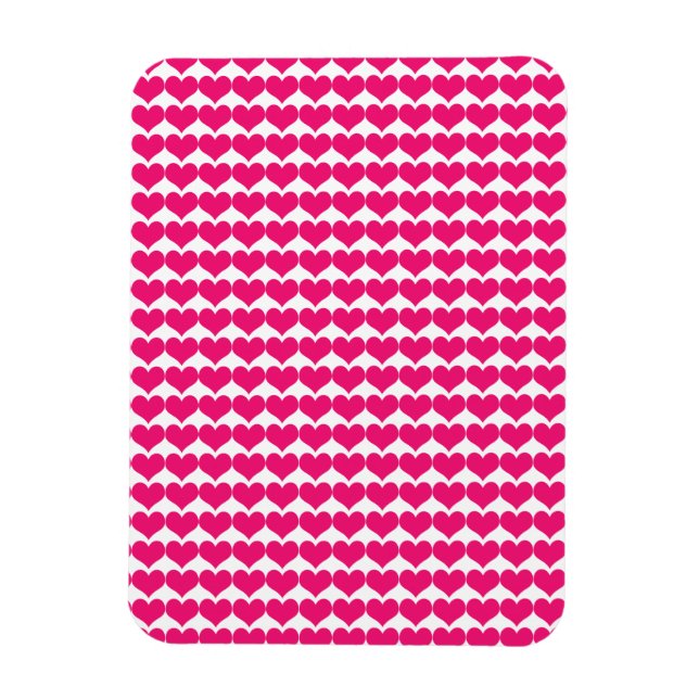 Pink Cute Hearts Pattern Magnet (Vertical)