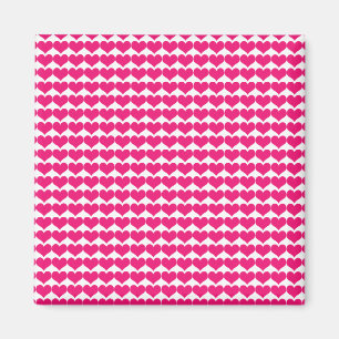 Pink Cute Hearts Pattern Magnet
