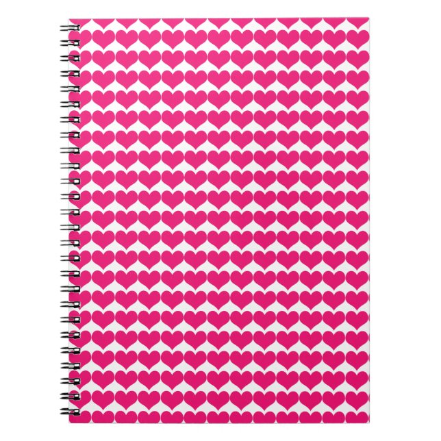 Pink Cute Hearts Pattern Notebook (Front)