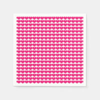Pink Cute Hearts Pattern Paper Napkins