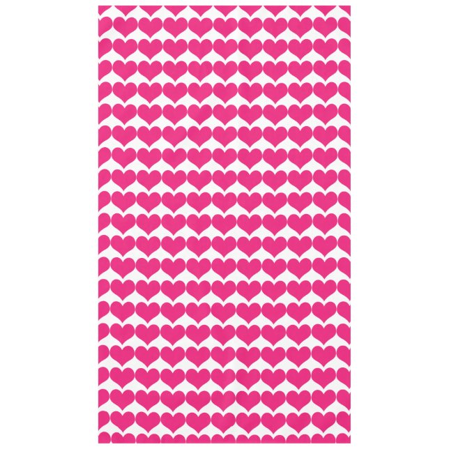 Pink Cute Hearts Pattern Tablecloth (Front)