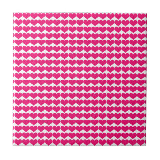 Pink Cute Hearts Pattern Tile