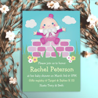 Pink Cute Humpty Dumpty Baby Shower Invitation