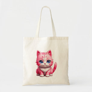 Pink Cute Kitty Cat Tote Bag