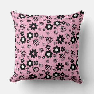 Pink Cute Ladybug Kids Cushion