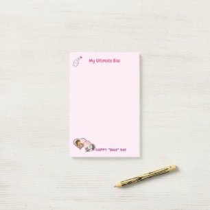 Pink cute minimalist Kdrama Kpop 2 photos girly Post-it Notes