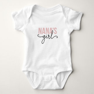 Pink Cute Nana's Girl Baby Bodysuit