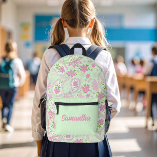 Pink Cute Paisley Pattern Personalized Printed Backpack