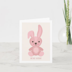 Pink cute rabbit doll  card