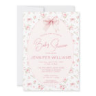 Pink Cute Shabby Chic Rose Bow Baby Girl Shower