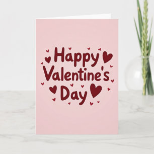 Pink Cute Valentines Day Love Card