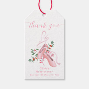 Pink Cute Winter Ballerina Tutu Cold Baby Shower Gift Tags