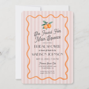 Pink Cutie Pastel Main Squeeze Theme Bridal Shower Invitation