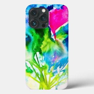 Pink Cyclamen flower abstract watercolor iPhone 13 Pro Case