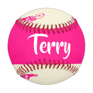 Pink cyclist silhouette pattern baseball