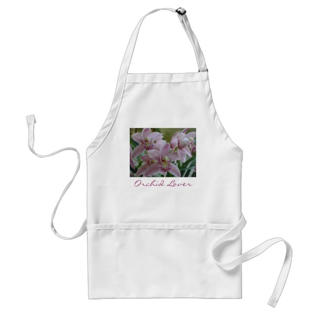 Pink Cymbidium, Orchid Lover Apron (Front)