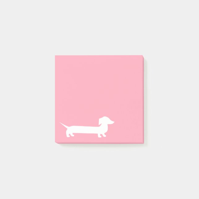 Pink Dachshund Cute Doxie Post-it Notes (Front)