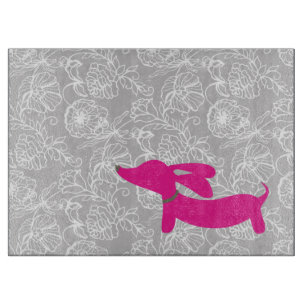Pink Dachshund Cutting Board