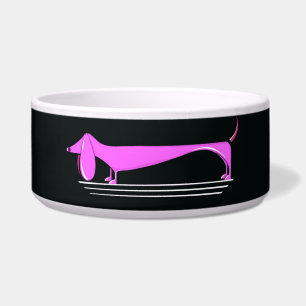 Pink Dachshund Pattern Pet Bowl