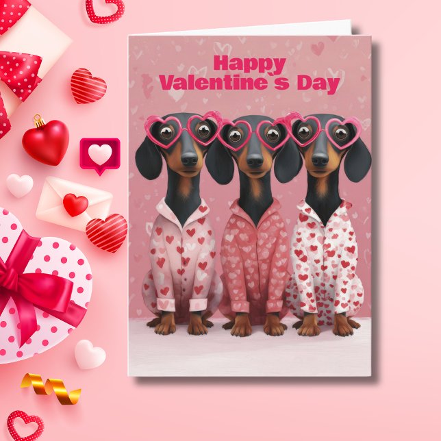  Pink Dachshund Valentine’s Day Card (Creator Uploaded)