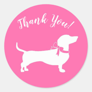 Pink Dachshund Wiener Dog Baby Shower Classic Round Sticker