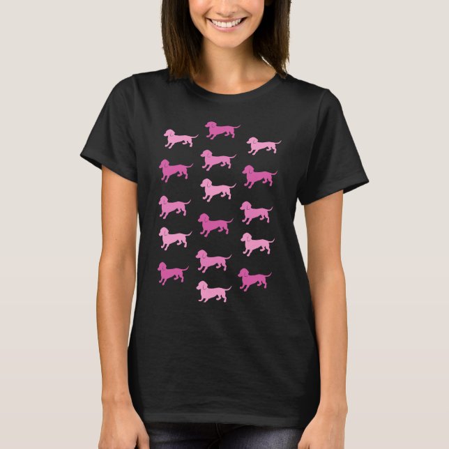 Pink Dachshunds T-Shirt (Front)