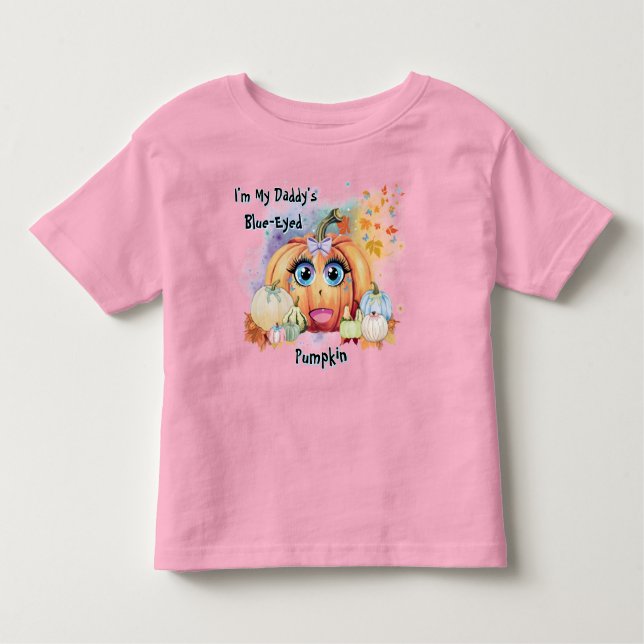 Pink Daddy's Pumpkin Fall Butterflies Nebula Girl Toddler T-Shirt (Front)