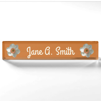 Pink Daffodil Spring Flower Nameplate