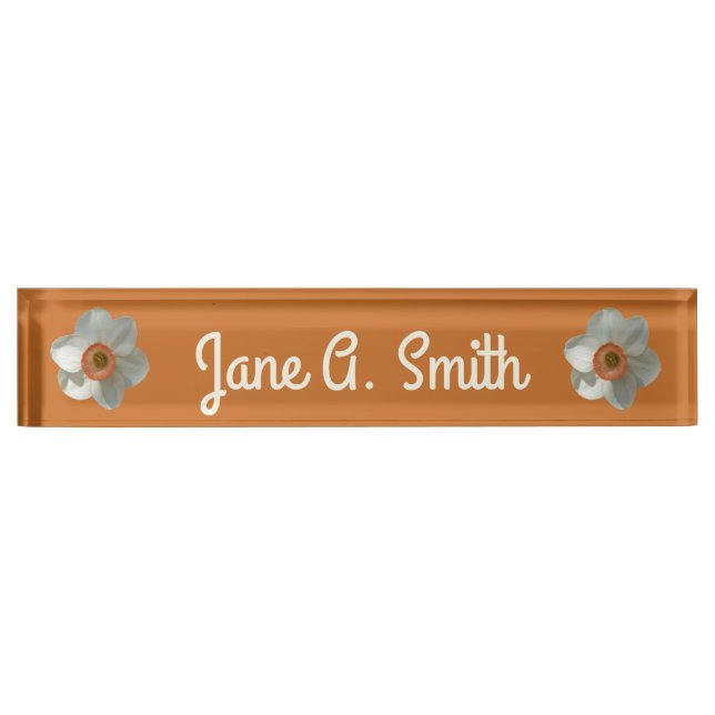Pink Daffodil Spring Flower Nameplate (Front)