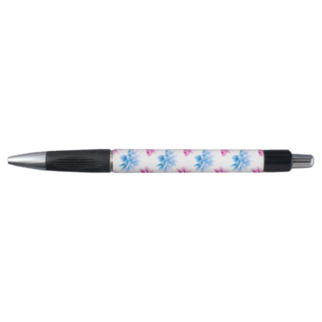 Pink Dahlia, Blue Dahla, Floral Pattern, Flowers (Front)