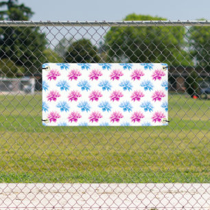 Pink Dahlia, Blue Dahla, Floral Pattern, Flowers Banner
