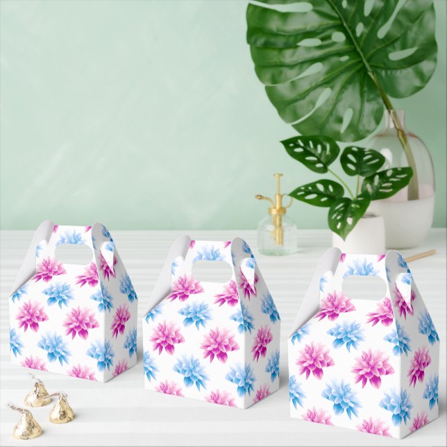Pink Dahlia, Blue Dahla, Floral Pattern, Flowers Favour Box (Multiple)