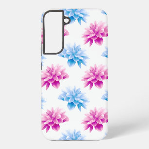 Pink Dahlia, Blue Dahla, Floral Pattern, Flowers Samsung Galaxy Case