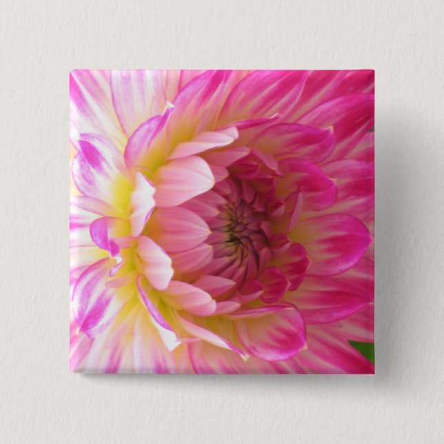 Pink Dahlia Button (Front)