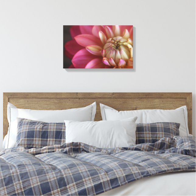 Pink Dahlia Canvas Print (Insitu(Bedroom))