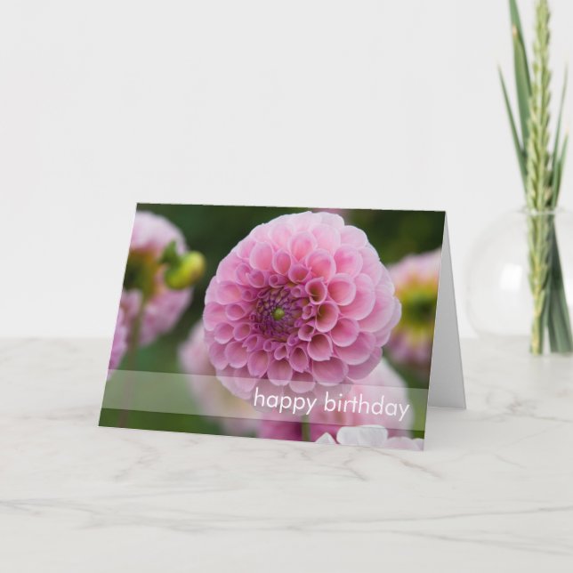 Pink Dahlia Card (Front)
