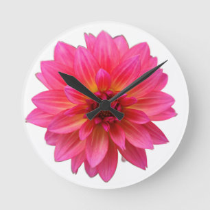 Pink Dahlia Clock