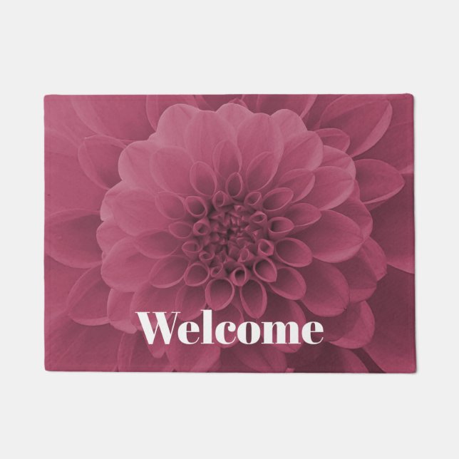 Pink Dahlia Doormat (Front)