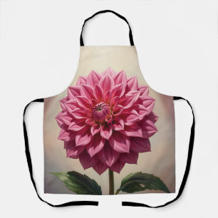 Pink Dahlia Flower Botanical Apron