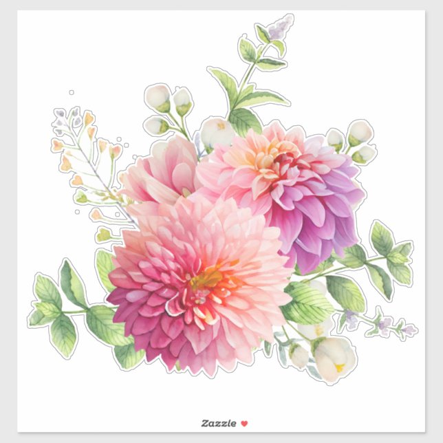Pink Dahlia Flowers (Sheet)